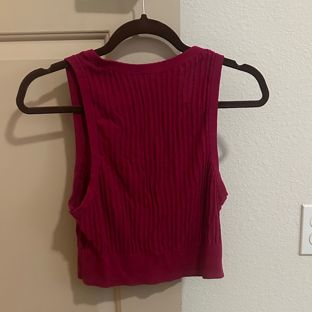 Free People Ribbed Crop Top - Deep Red - Picture 3 of 3
